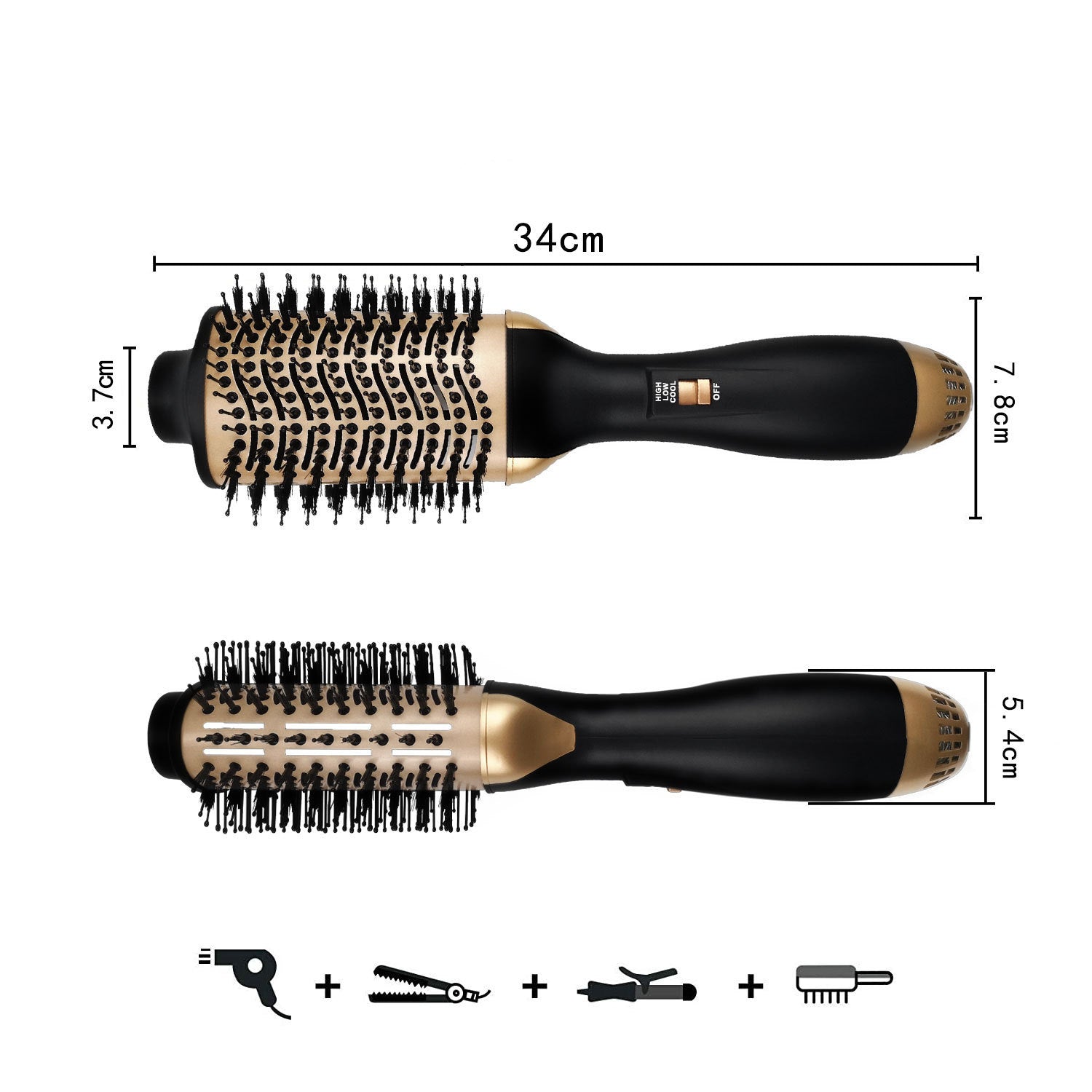 Sèche-cheveux à double usage multifonctionnel à air chaud pour boucler et lisser