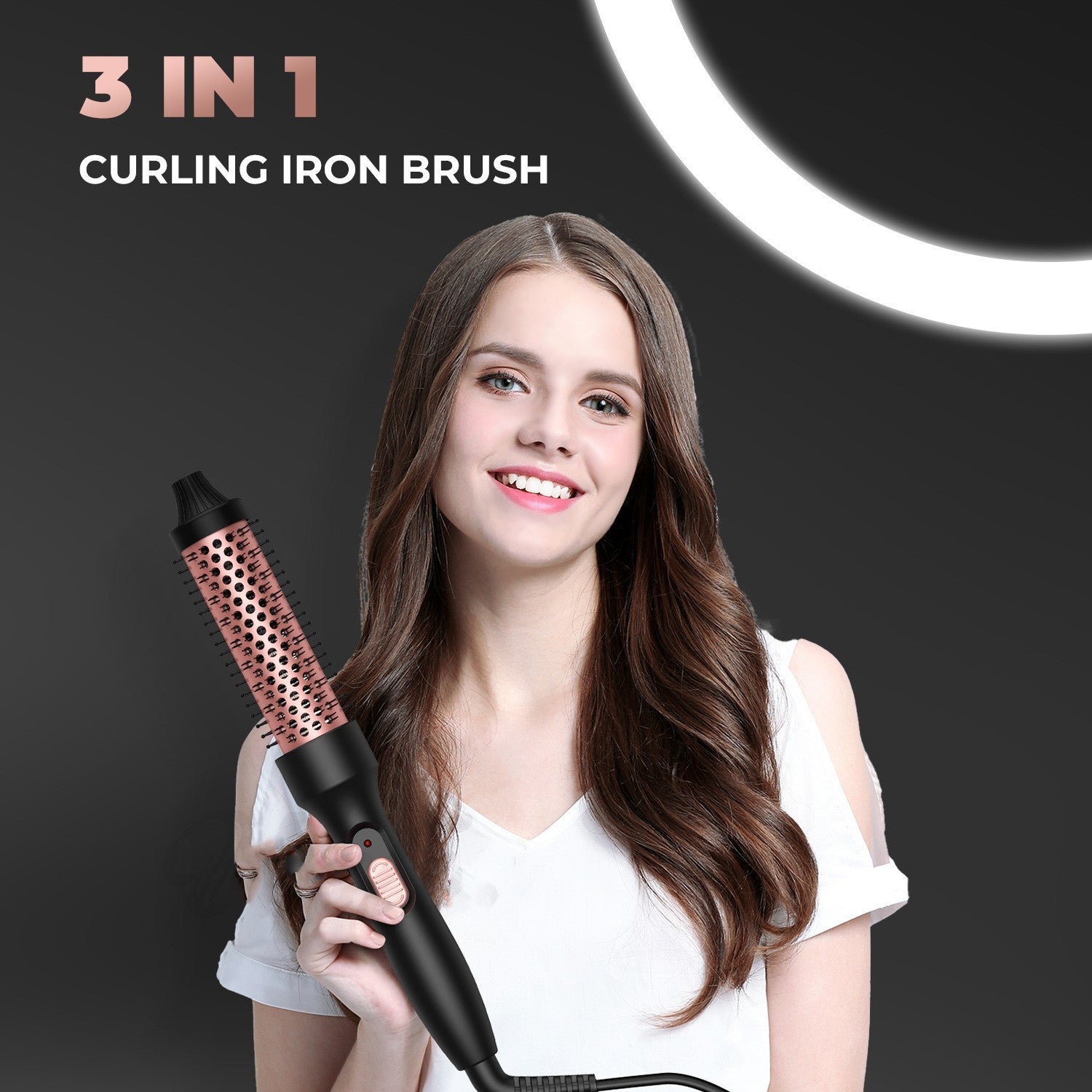 Hair Straightener And Curler Brush Hair Dryer