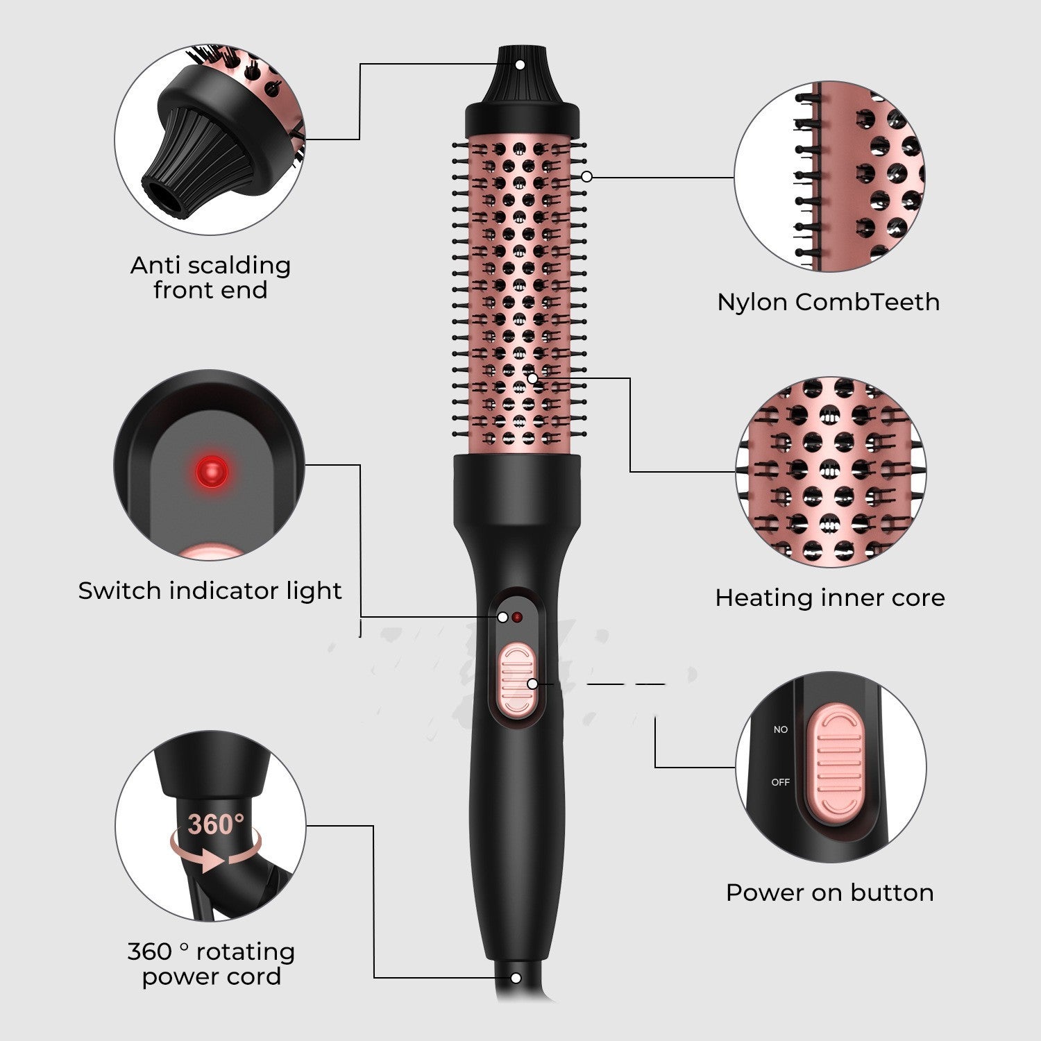 Hair Straightener And Curler Brush Hair Dryer