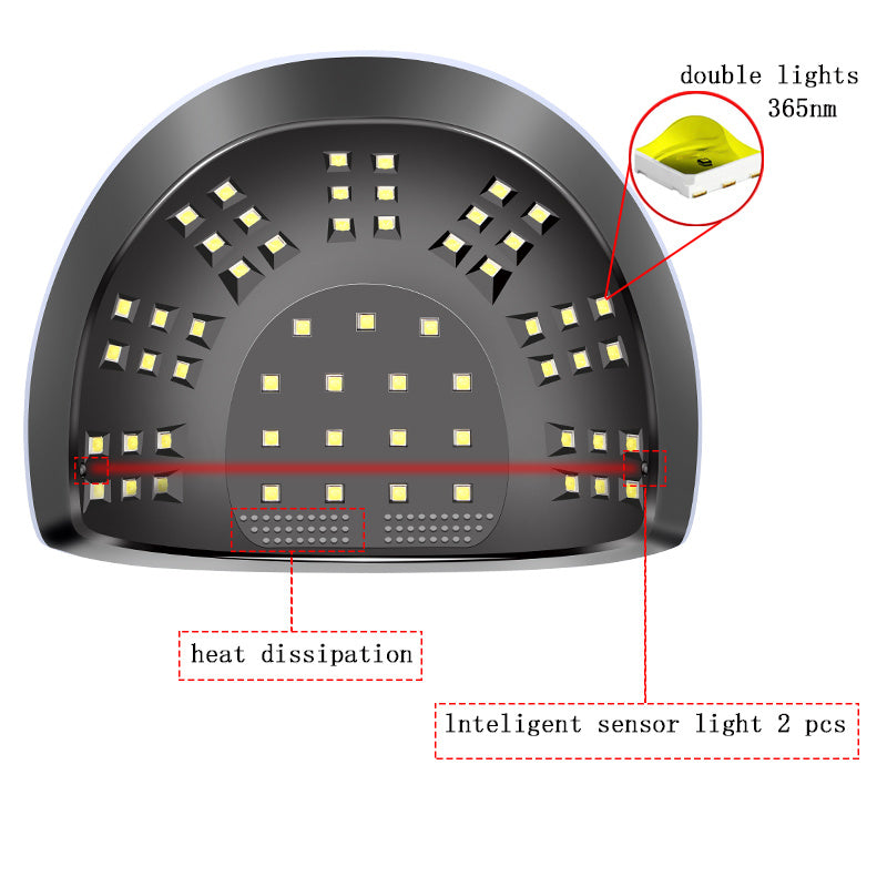 Lampe de photothérapie à séchage rapide haute puissance pour sèche-ongles